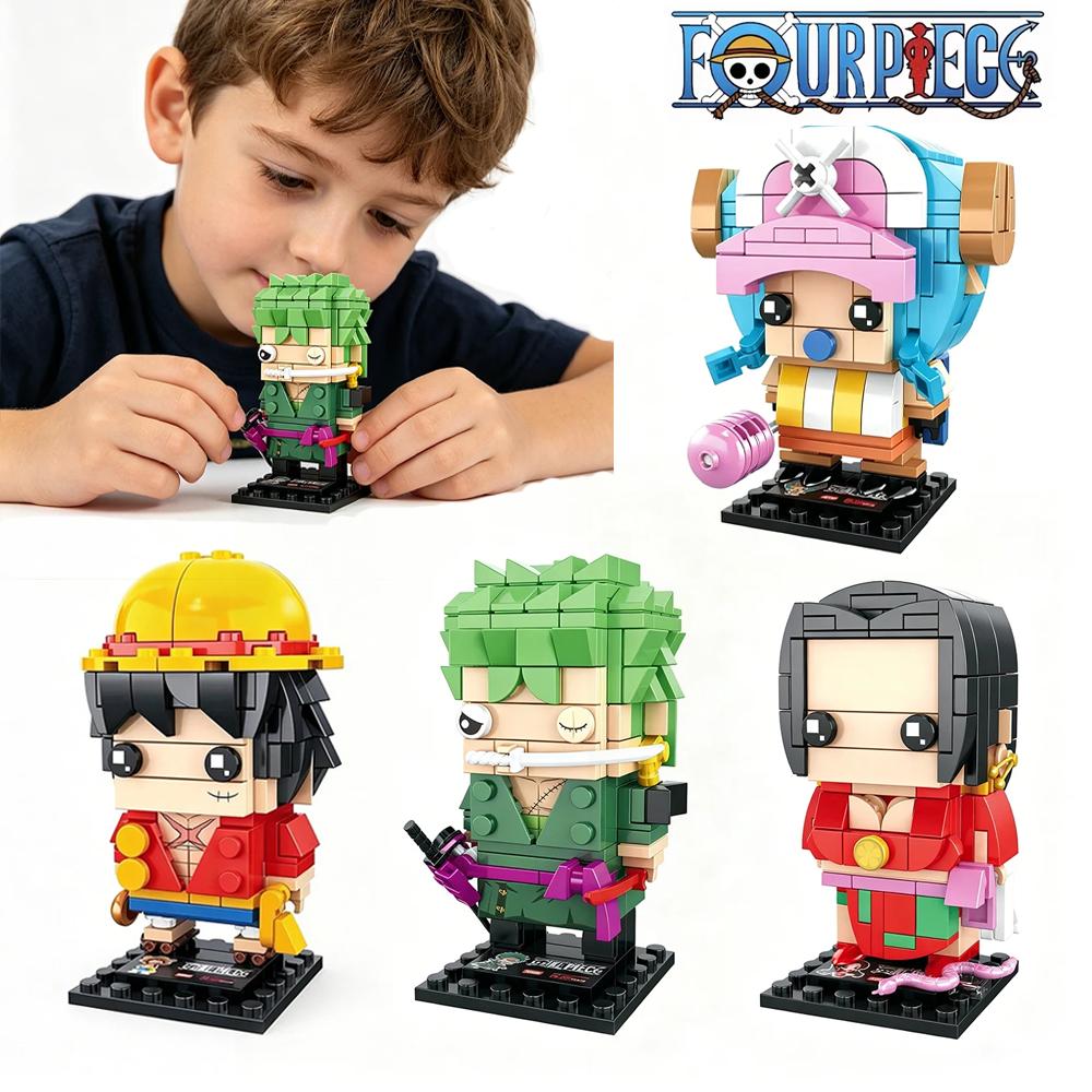 One Piece Luffy Zoro Chopper Hancock Building Blocks Mini Bricks Model Toy Collectible Decor For Children Adults Gifts Bricks