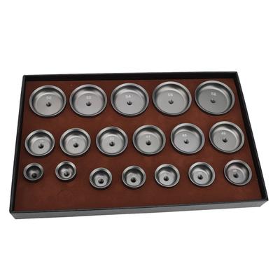 18 Pcs Watch Press Die Kit 24‑58mm Metal Sturdy Watch Back Case Closer Dies for Watchmaker