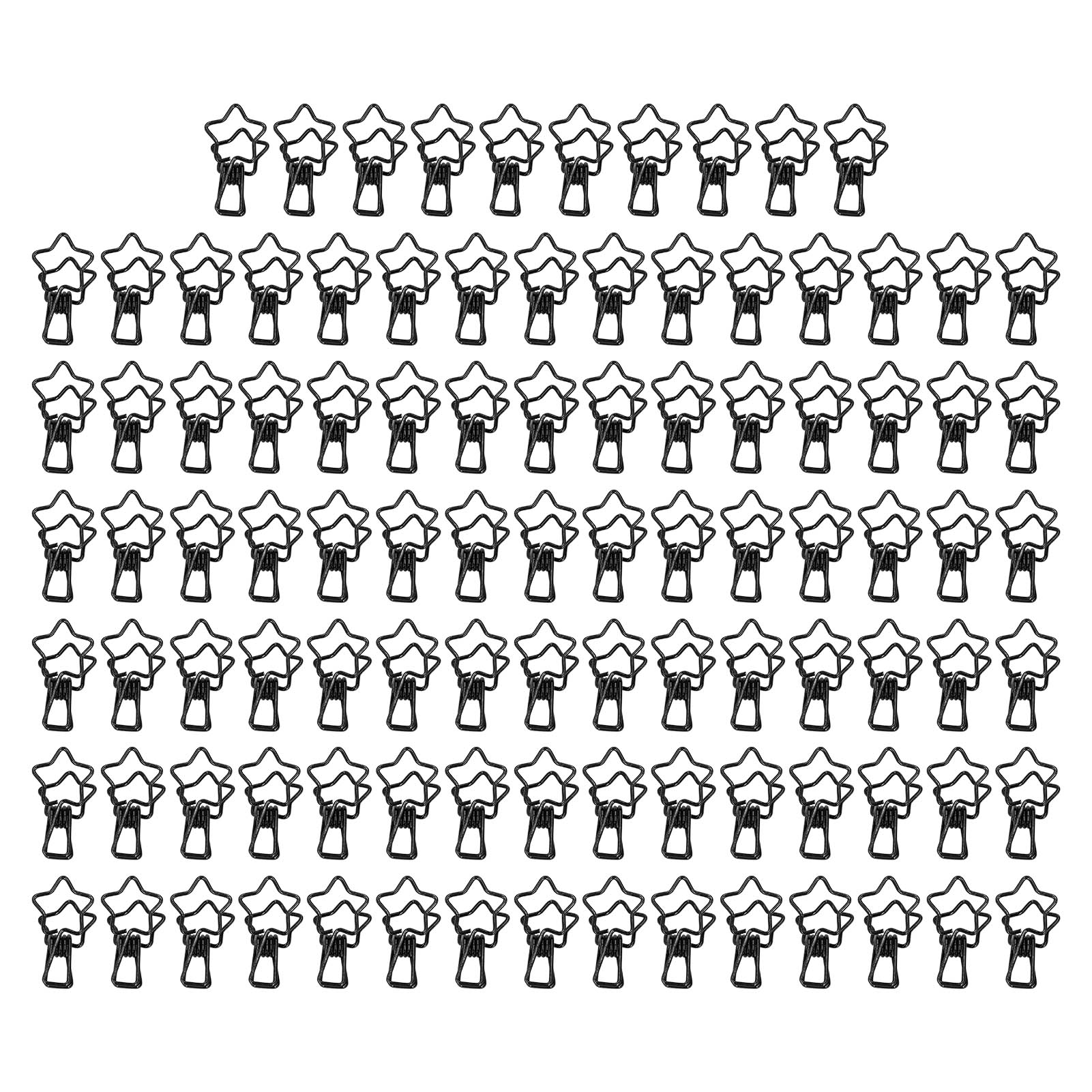 

100 шт. скрепок в форме милой звезды, металлические маленькие скрепки для документов, сертификатов Black