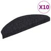 VidaXL Stufenmatten Selbstklebend 10 Stk. 65x21x4 cm Schwarz Halbrund Groß