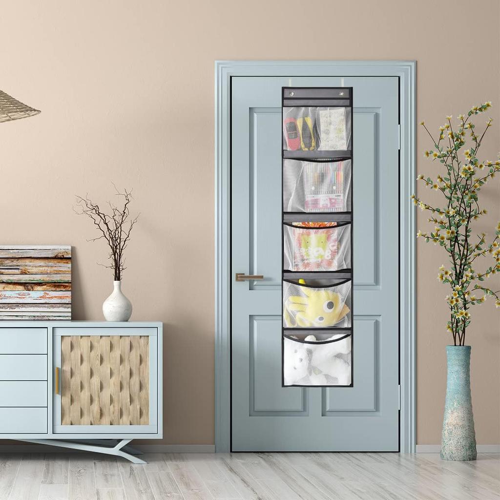 Over The Door Organizer with 5/10 Pockets Hanging Storage Shelves,Behind Door Organizer For Nursery Bathroom Bedroom
