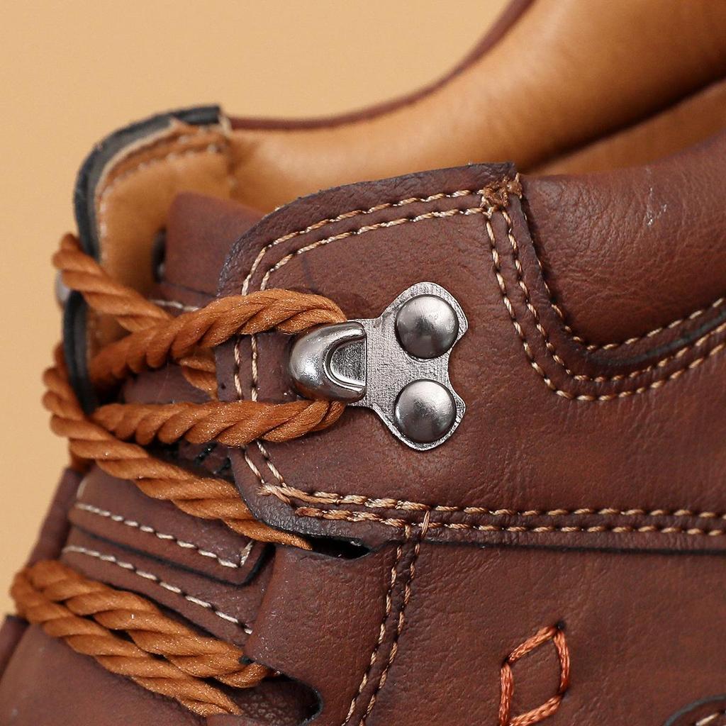 Men's Large Size Martin Boots - New Autumn/Winter Style, Outdoor Casual Handmade Short Boots for Mountaineering