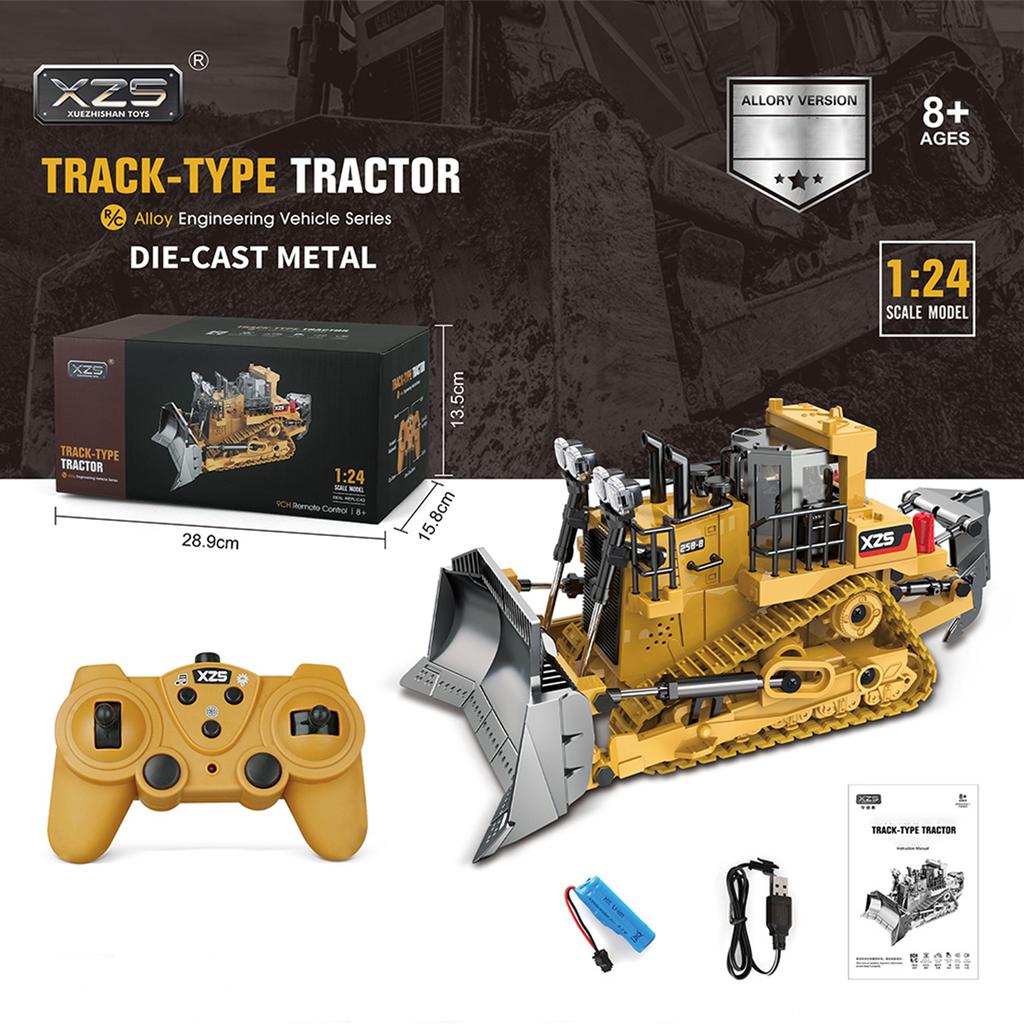 1:24 2.4G 9CH RC Buldozer găleată din aliaj RC Tractor Camion Vehicule de inginerie construcții cu unul