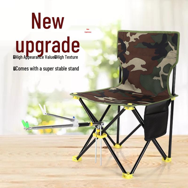 Camouflage Portable Folding Fishing Chair - Lightweight and Thickened Design