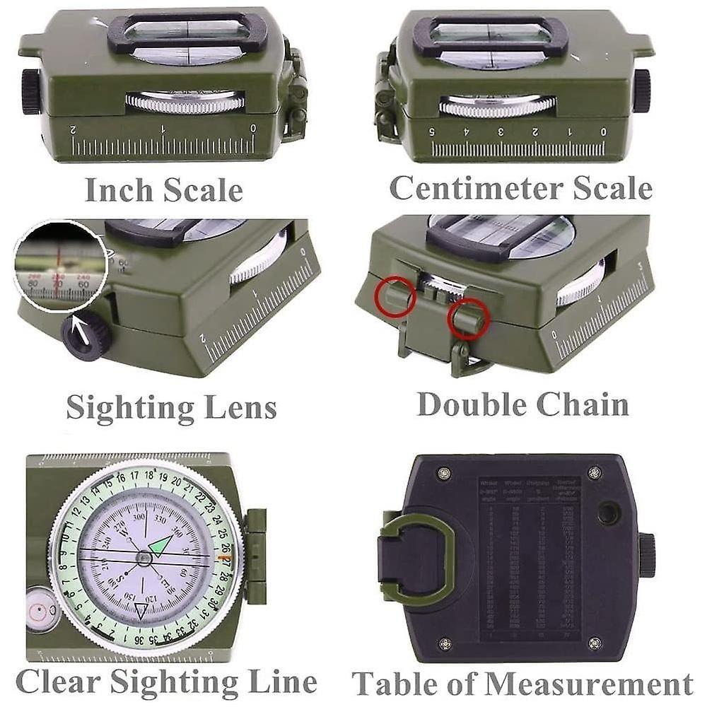 Military Compass, Hiking Compass with Carrying Bag, Professional Multifunction Waterproof and Waterproof Navigation Compass for Camping Hiking Geology