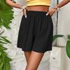 Damen Hohe Taille Einfarbige Shorts Frühling Sommer Mode Hose Dame Lässiges Outfit Kurze Hosen Strand Einfache Kleidung