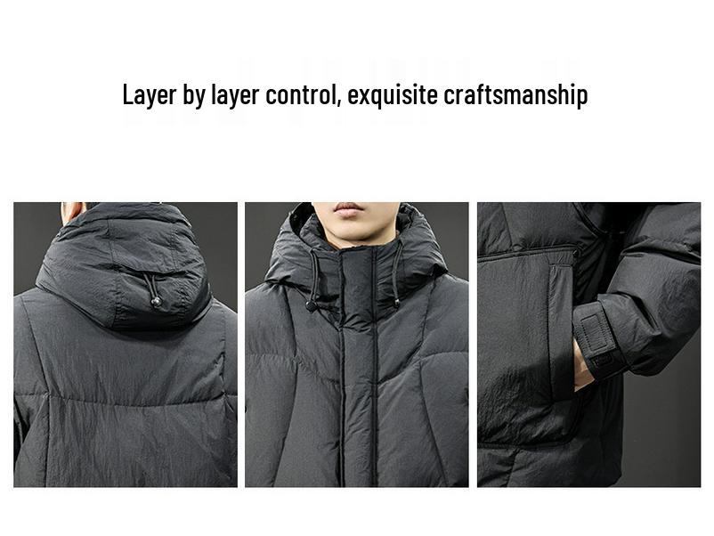 2025 Herren Trendige Weiße Entendaunen Winter Kapuzen Pufferjacke - Lockerer Schnitt, Übergröße