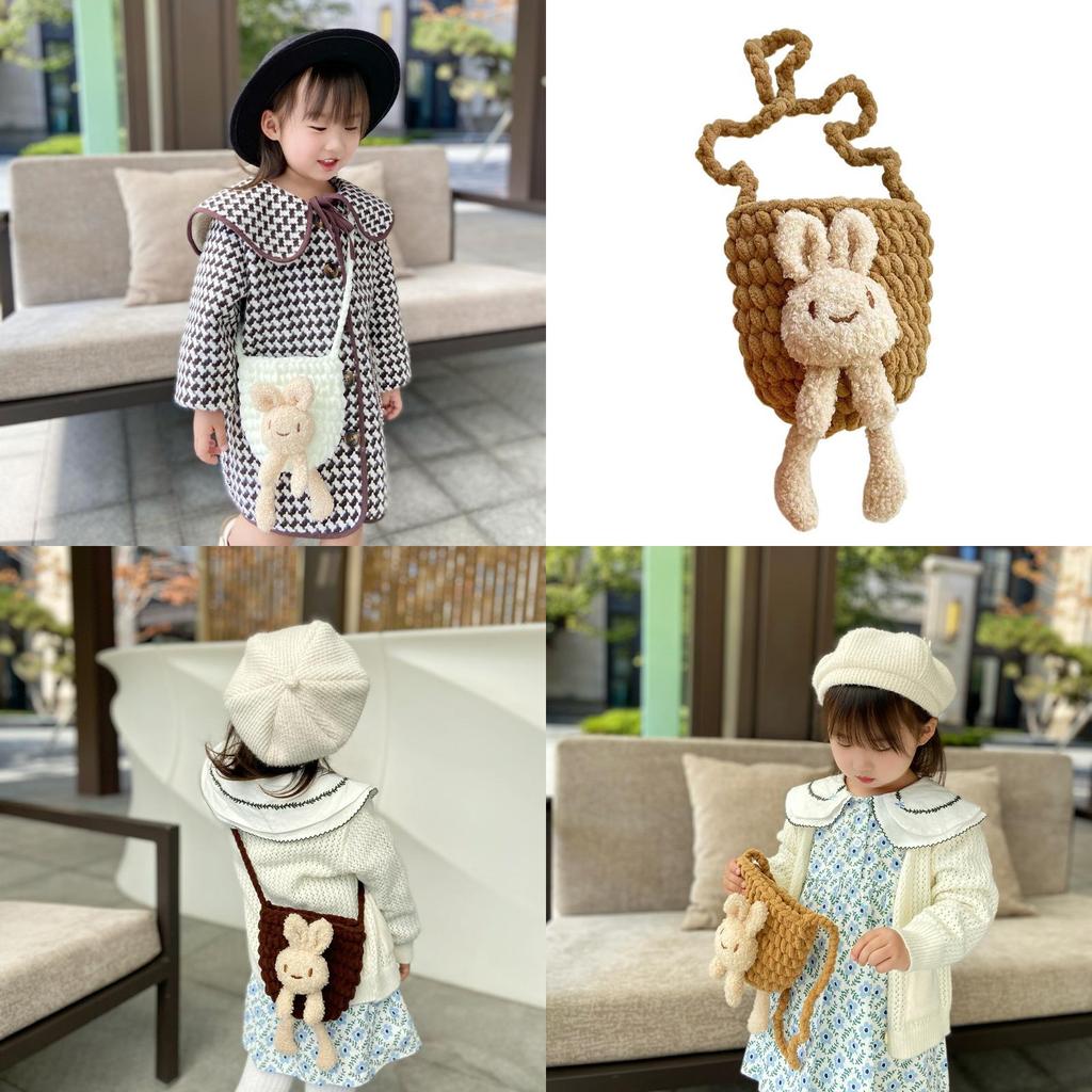 Adorable Korean Style Children's Cute Rabbit Knit Yarn Shoulder Bag For Girls