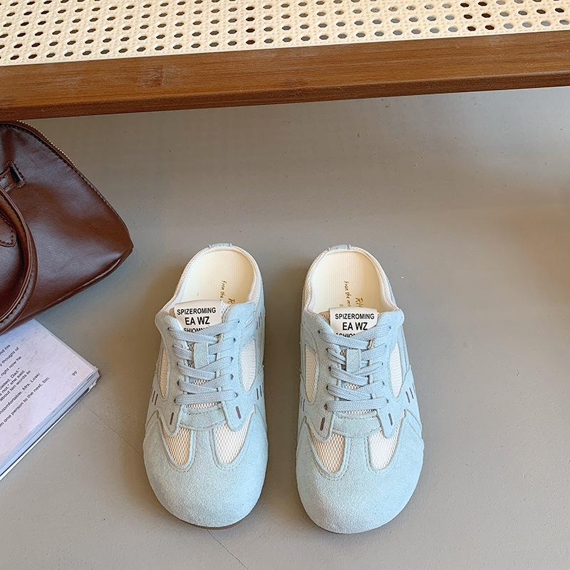 Inner Height Increase German Training Shoes Women's Bag Head Half Slippers Summer Wear 2025 Summer New Lazy One-pedal Women's Shoes