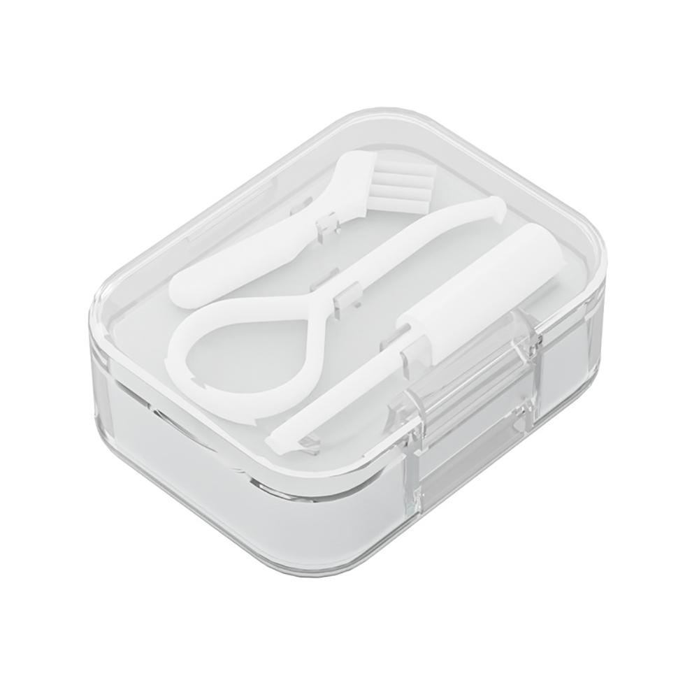 

Double Layers Denture Box Braces Storage Box with Teeth Cases Bath Cleaning Case Denture Cleaning Tooth Storage Portable Case білий
