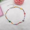 Bohemian Beaded Necklace Flower Bracelet Necklace Colored Short Coloured Glaze Necklace Summer Pearls Necklace Jewelry
