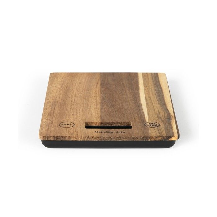 Electronic Kitchen Scale - LIVOO - DOM492 - Acacia Tray - Max. 5 Kg - 4 Units of Measurement - LCD Screen