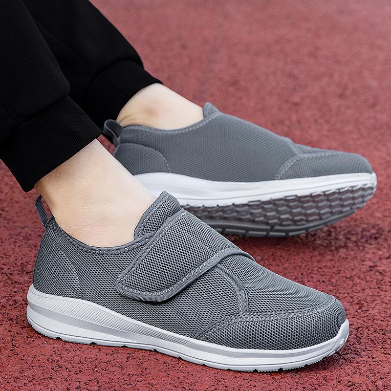 Unisex Breathable Mesh Velcro Walking Shoes - Lightweight, Wide Fit Casual Sneakers for Summer Sports