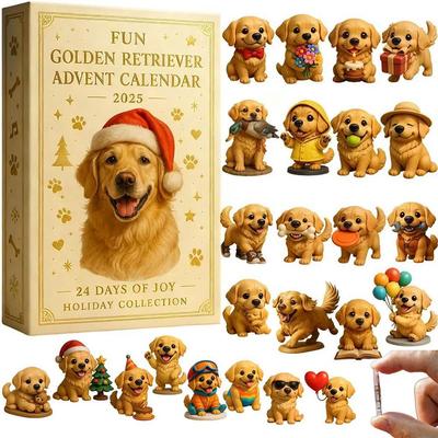 2D Plochý Kreslený Pes Odpočítávací Adventní Kalendář 24denní Adventní Kalendář Vánoční Večírek Narozeninové Dárky Dárková Sada Vánoční Dárky Potřeby