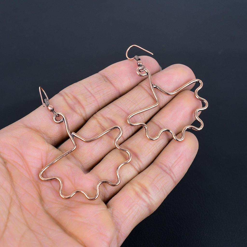 Designer Copper Earrings, Handmade Gemstone Earrings Jewelry, Gifts For Wife Brand New Earrings