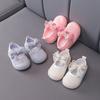 Baby Girls' Cute Bow Anti-Kick Walking Shoes & Flats, Spring New Arrivals Korean-style Breathable Soft-Sole Princess Shoes.