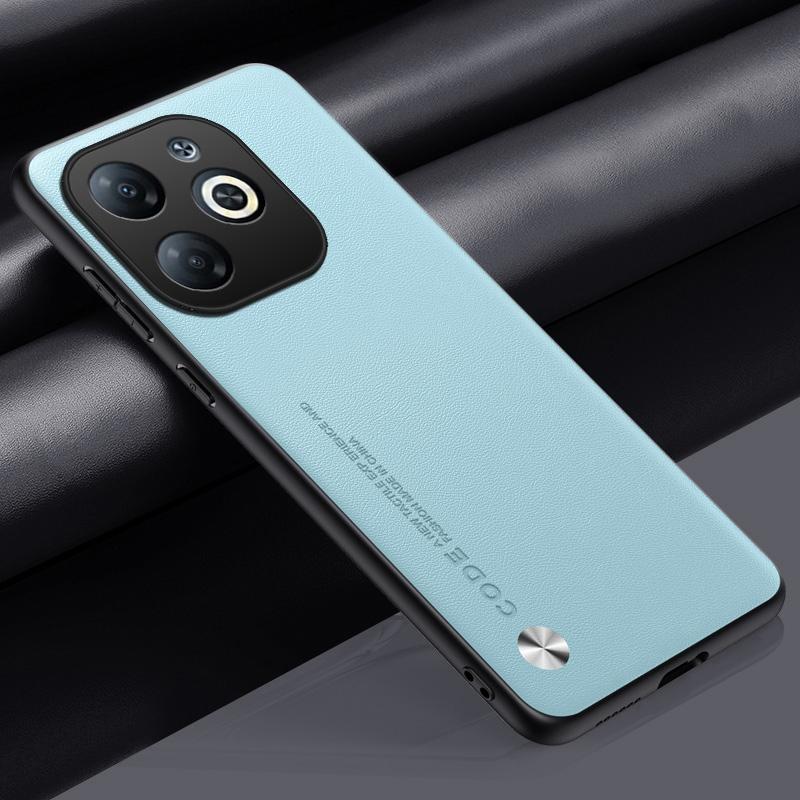 

Роскошный чехол из искусственной кожи для Infinix Smart 8, задняя крышка, матовый силиконовый противоударный чехол для телефона с полной защитой для Infinix Smart8 For Infinix Smart 8 небесно-голубой