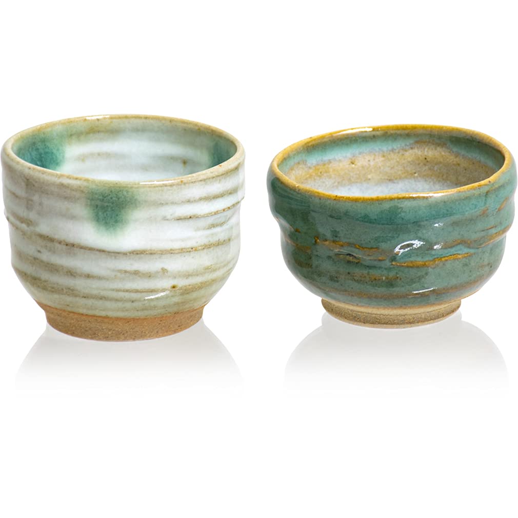 

Etchu Sansuke Ware Sake Cup Pair 90ml Ceramic Birthday Gift Set, [Ginomi/Ochoko] (Approx. 6.5x5cm)