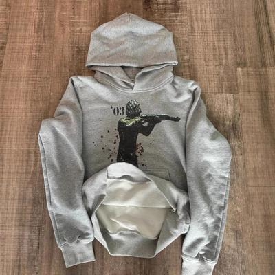 BeatStreet Grau Sport Pullover Hoodie Neu Retro Bedruckt Y2K Street Mode für Männer und Frauen Klassisch Hip Hop Persönlichkeit Oberteil