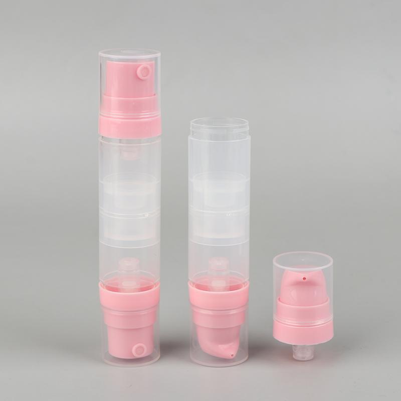5Ml+5Ml Double Headed Vacuum Press Type Spray/Lotion Bottle Refillable Makeup Cosmetics Cream Gel Moisturizers Liquid Container