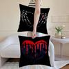 Cool Skull Heart Print Cushion Cover Anti-dustmite Pillowcase Invisible Zipper Silky Short Plush Sofa Cushion Cover