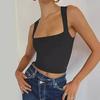 European-American Style Sleeveless Square Neck Milk Silk Camisole for Women