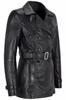 Black Women's Lambskin Leather Trench Overcoat Classy Handmade Stylish Formal