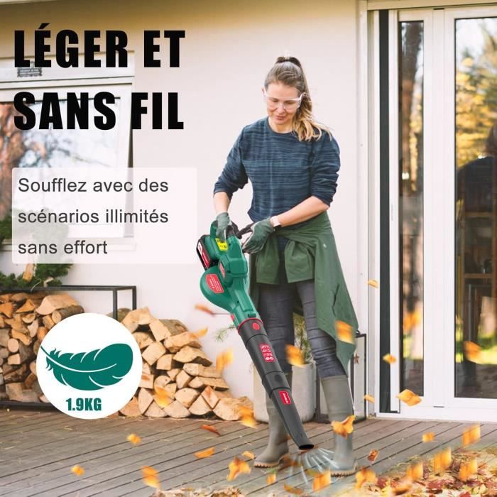 Suflător de Frunze - HYECHO - 18V - 223 km/h - Baterie 4,0Ah - Flexibil și Ergonomic