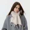 Wool Blend Fringe Scarf - Windproof Thermal Neck Warmer for Couples, Unisex Solid Color Knit Autumn Winter