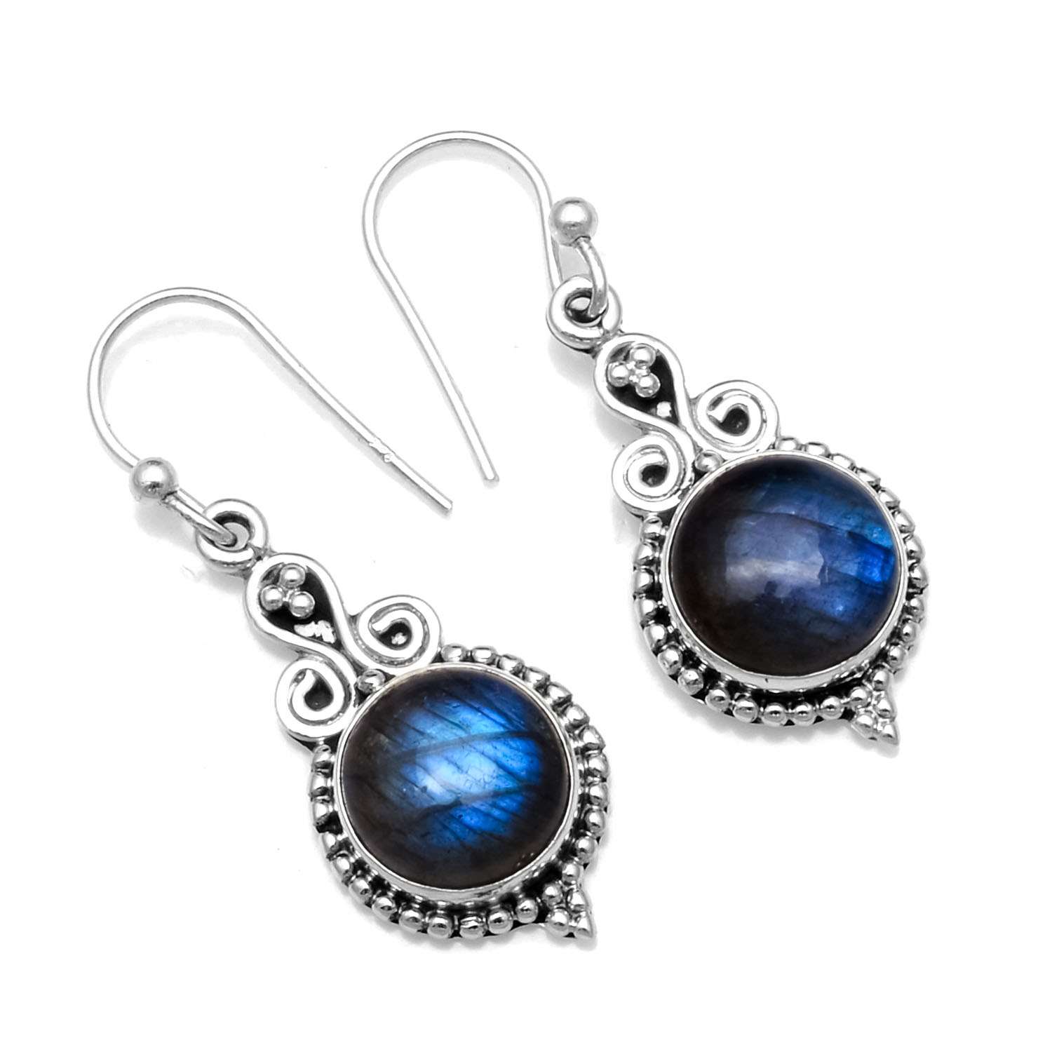 

Labradorite Gemstone Earrings Solid 925 Sterling Silver Handmade Earrings Jewelry Gift For Women And Girls E-772