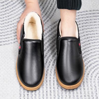 Winter New Old Beijing Shoes Men's Boots Warm and Non-slip Wool Dad Shoes Snow Boots Piled Thickened Cotton Shoes