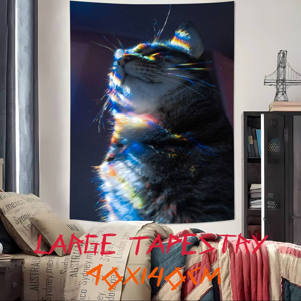 Cool Fashion Funny Cool Cat Tapestry Decoration Bedroom Dormitory Background Cloth Holiday Home Party Living Room Club Tapestry