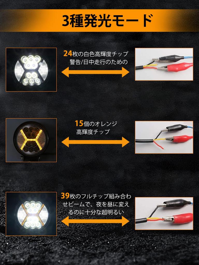 Chelhead 132W Round LED Work Light with Orange 3 Lighting Integrated Wide and Narrow IP67 Adjustable Mounting Fishing Compatible with Various Work of