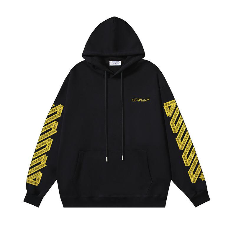 1243 Off-White 2025 Autumn/Winter New Tape Measure Arrow Ruler Tape Printed Hoodie Men's and Women's Hoodie