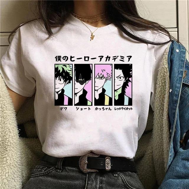 Manga Cute My Hero Academia Anime T Shirt Women Boku No Hero Academia T-shirt Bakugou Himiko Toga Tees Anime Deku Tshirt