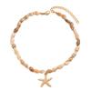 Natural Seashell Necklace Ocean Style Beaded Choker Holiday Conch Pendant Necklace  for Women