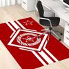 Red White Star Wreath Symbol Print Area Rug, Non Slip Soft Floor Mat Living Room Bedroom Home Decor Indoor Carpet