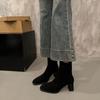 Fashion Autumn Winter Square Toe Slim Women Ankle Boots Street Style Party Short Plush Shoes High Heel Short Botas Mujer