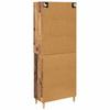 Highboard Reclaimed Wood 69.5 x 34 x 180 cm Engineered Wood and Glass