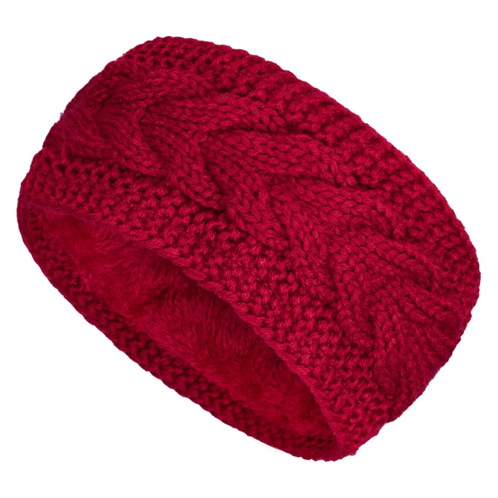 European & American Winter Plush Knit Sports Headband: Lined for Cold Protection Hair Accessory