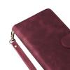 For iPhone 16 Pro Case Zipper Multi-Pocket Wallet Leather Phone Cover with Shoulder and Wrist Straps