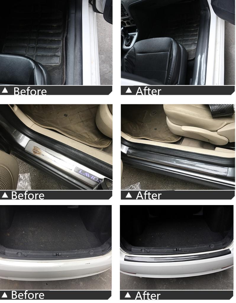 Car Door Sill Scuff Welcome Pedal Protect Front Rear bumper Corners Rear Parking