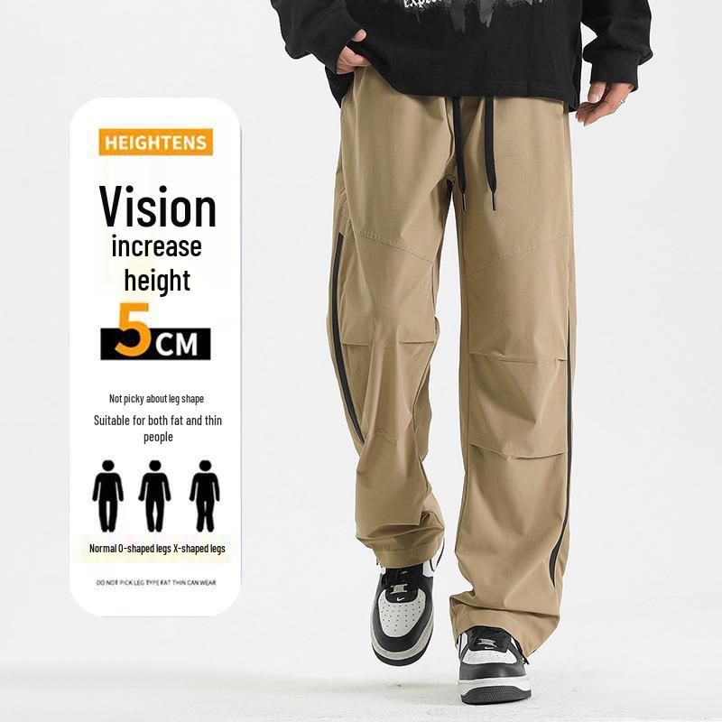 2024 Men's Trendy High Street Cargo Pants: Spring/Autumn, Handsome Loose Fit, Waterproof for Outdoor and Mountaineering
