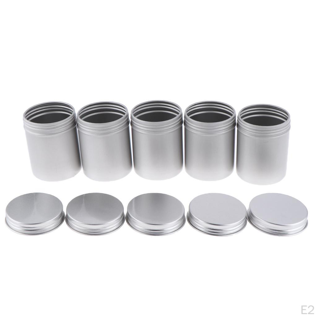 Aluminum Tin Jars Cosmetic Metal Tins Empty Container Pot Screw Lid for Candle, Lip , Salve, Makeup,