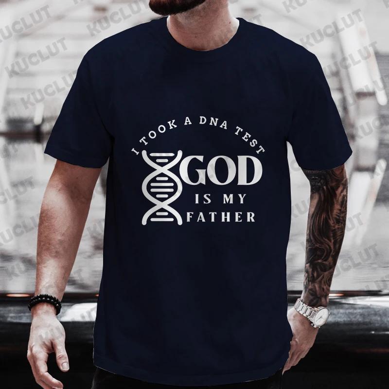 Religious Christian Tshirt For Unisex Took A Dna Test And God Is My Father Print Unisexs Tshirts Christian Cross Jesus Tee Clothes