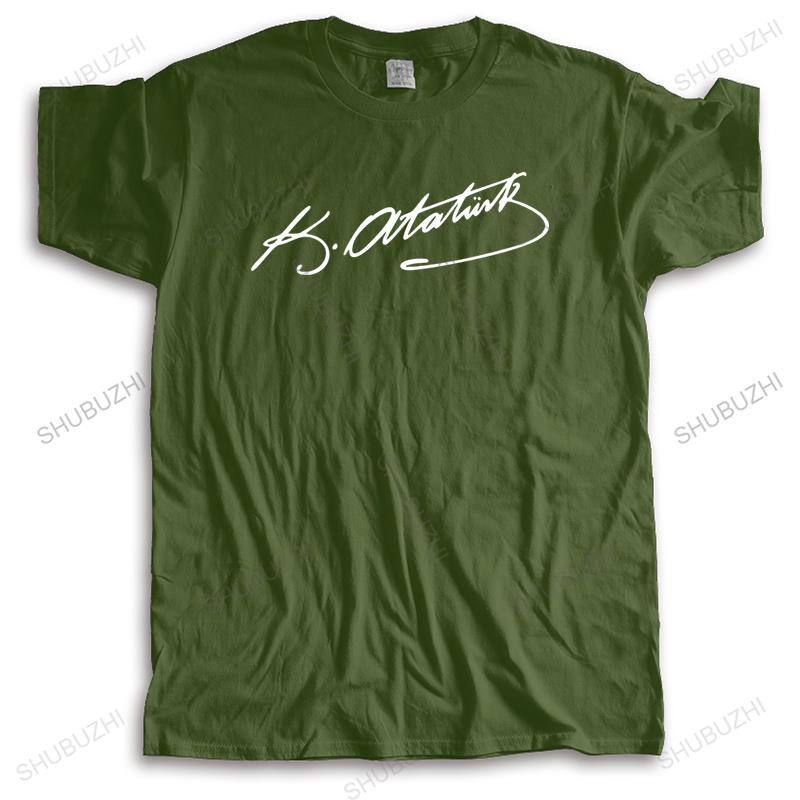 New T Shirt Black Funny Tops for Men Tshirt Ataturk T Shirt Ataturk Signature Unisex Printing Loose T-shirt Teenagers Cool Tops