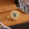 Rotatable Devil's Eye Ring Pleated Devil's Eye Opening Finger Ring  Clothes Accessories