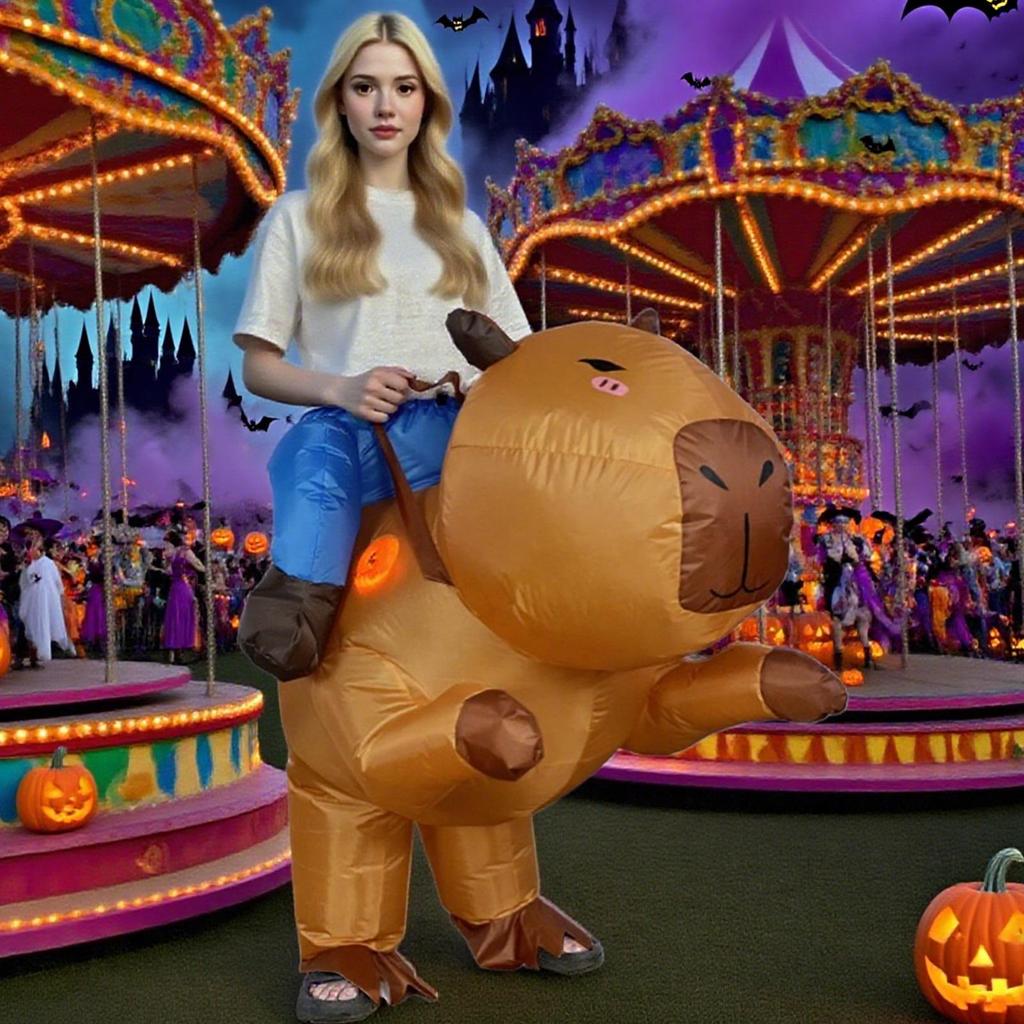 Inflatable Costume Halloween Inflatable Capybara Suit Ride On Fancy Suit Cosplay Accessories for Girls Men Women Boys Carnivals