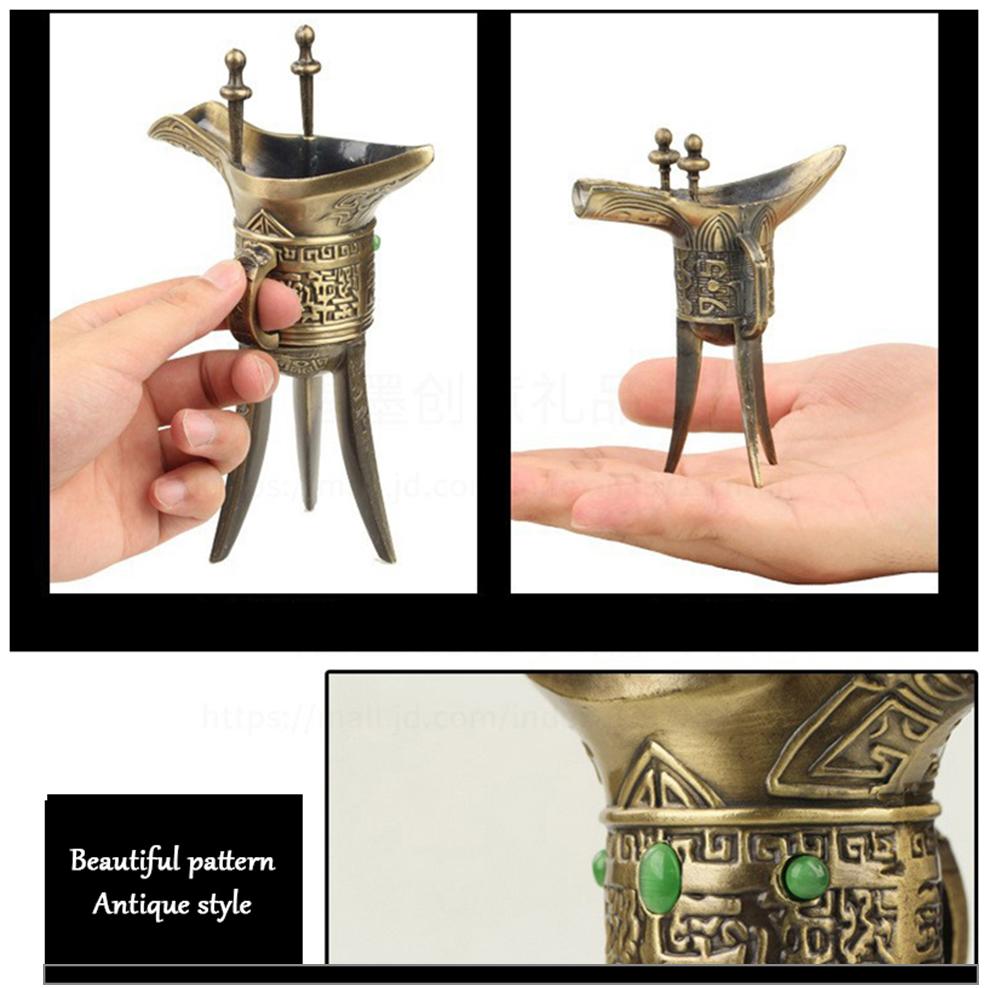 Starożytny cesarski kielich, Kielich do wina z imitacji brązu, Antyczny puchar, Metalowy mały kieliszek do wina, Dekoracje domowe starożytne naczynia do wina