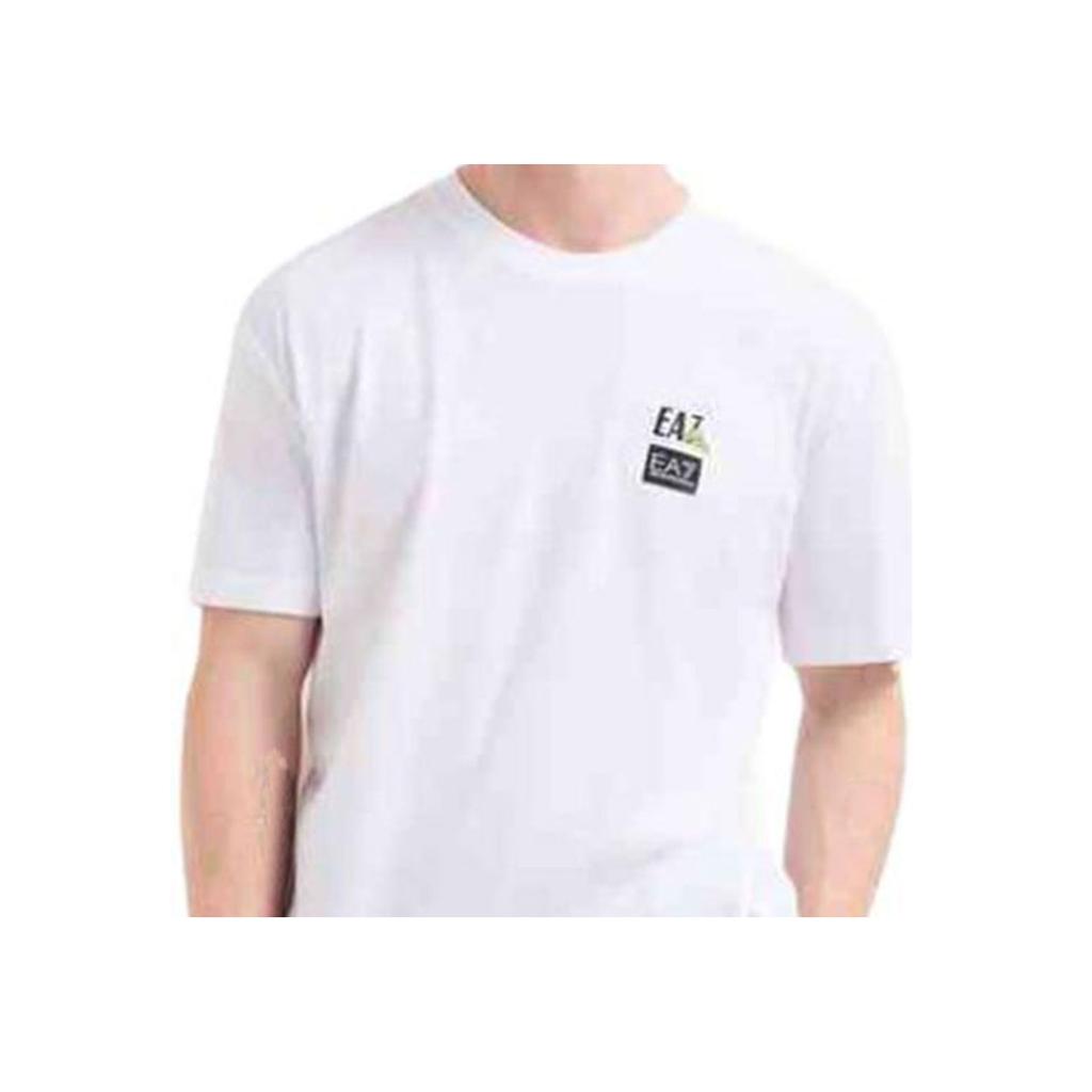 Emporio Armani Ss25 Logo Letter Print Crew Neck Pullover Short Sleeve T-Shirt Men T-Shirt Cream-White 7M000118-AF13244-U0002